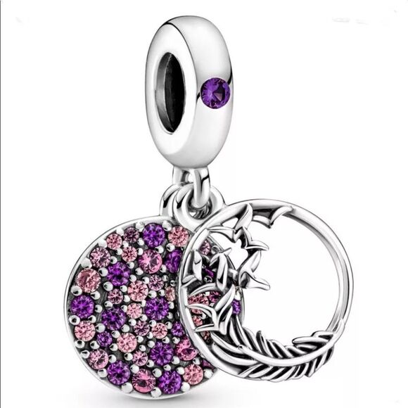 ‘SPREAD LOVE’ CHARM IN PINK AND PURPLE - Picture 1 of 3